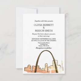 Invitación a bodas en St Louis Skyline Cityscape