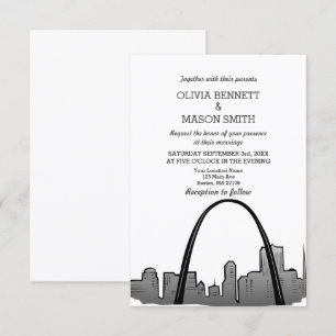 Invitación a bodas en St Louis Skyline Cityscape