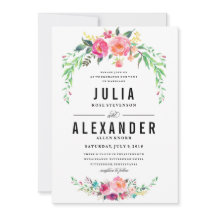 Invitación a bodas florales bohemias