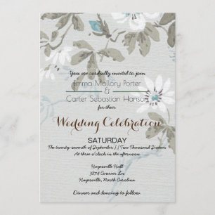 Invitación a bodas florales chic de Shabby
