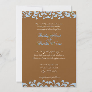 Invitación a bodas florales con abstracto marrón y