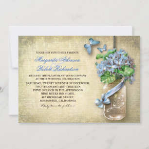 invitación a bodas florales de edad rústica con ta