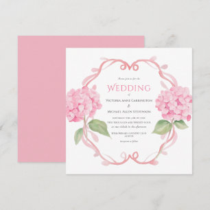 Invitación a bodas florales de Hydrangea Rosa
