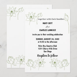 invitación a bodas florales de loto
