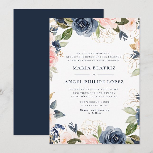 Invitación a bodas floridas y ruidosas (Anverso / Reverso)
