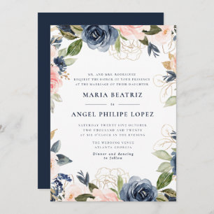 Invitación a bodas floridas y ruidosas