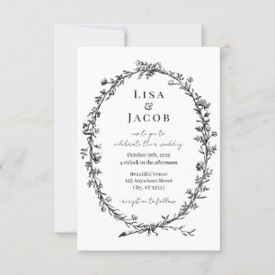 Invitación a bodas formales de vino tradicional