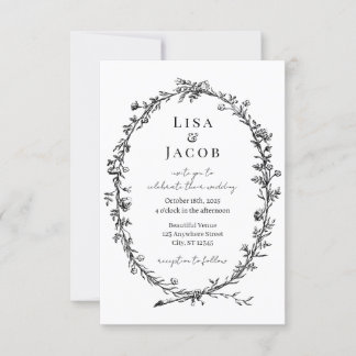 Invitación a bodas formales de vino tradicional