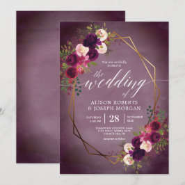 Invitación a bodas geométricas en Boho