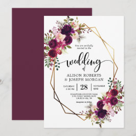 Invitación a bodas geométricas en Boho