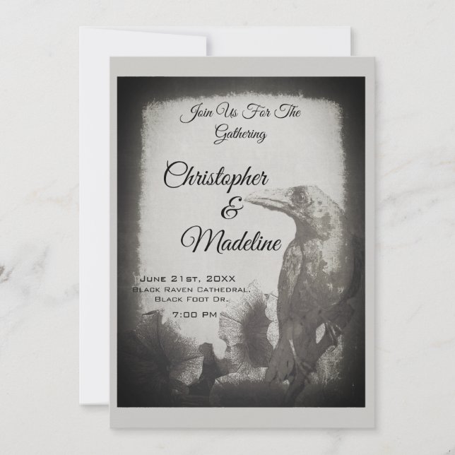 Invitación a bodas góticas Gótico de bruja de cuer (Anverso)