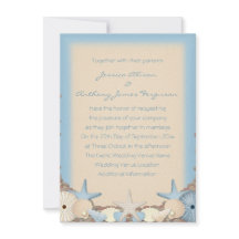 Invitación a bodas hermosas conchas de playa tropi