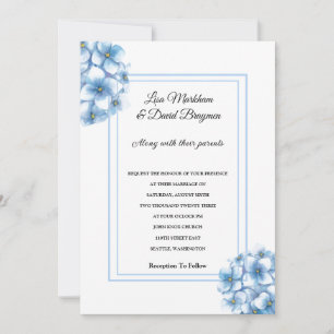 Invitación a bodas - Hidrángulos azules Invitación