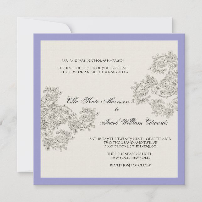 Invitación a bodas inspiradas en la cosecha de per (Anverso)