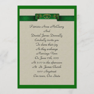 Invitación a bodas irlandesas, elegantes shamrock