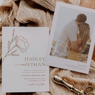 Invitación a bodas mínimas Boho HADLEY botánico