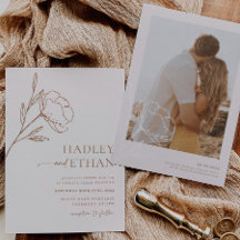 Invitación a bodas mínimas Boho HADLEY botánico