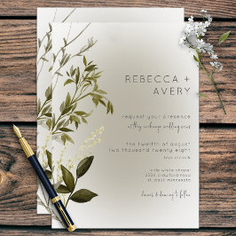 Invitación a bodas modernas de Boho Greenery