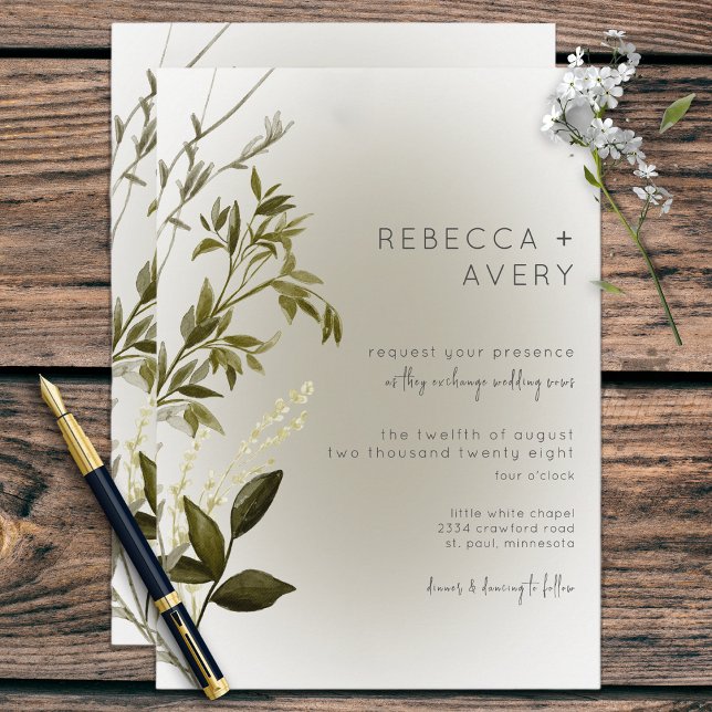 Invitación a bodas modernas de Boho Greenery (Subido por el creador)