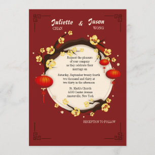 Invitación a bodas para celebraciones chinas