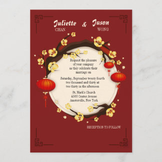 Invitación a bodas para celebraciones chinas