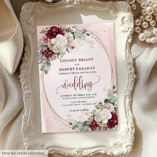 Invitación a bodas para Rosas de Rubor en moda Boh