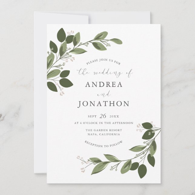 Invitación a bodas para sorbos de rubor (Anverso)