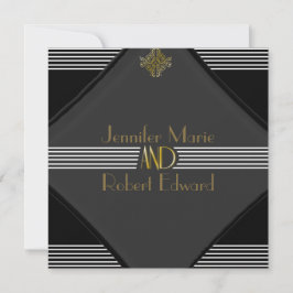 Invitación a bodas posh en Art Deco