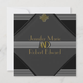 Invitación a bodas posh en Art Deco