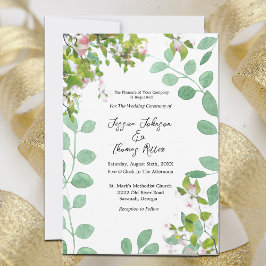 Invitación a bodas románticas de eucalipto