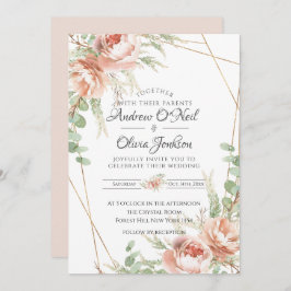 Invitación a bodas Rosas de Rubor