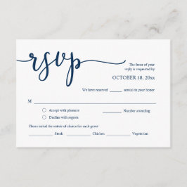 Invitación a bodas RSVP, Tarjeta de opciones de co