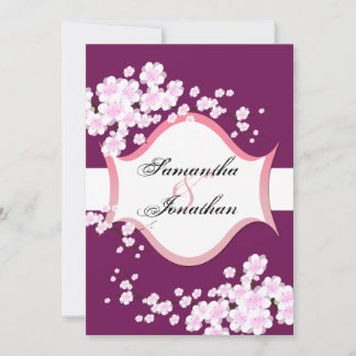 Invitación a bodas sangrientas y flores de cerezo 