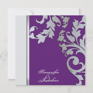 Invitación a bodas Sillas Florales de Plata