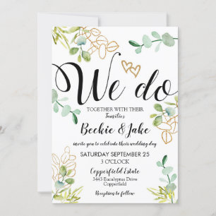 Invitación a bodas verdes Eucalipto Lo hacemos