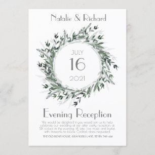 Invitación a bodas verdes, invitación a recepción 