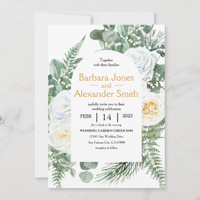 Invitación a Boho Bouquet acuarela (Anverso)