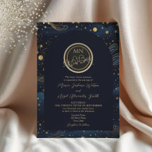 Invitación a Boho Celestial Noche Boda