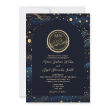 Invitación a Boho Celestial Noche Boda