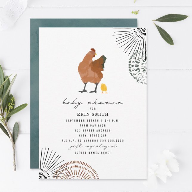 Invitación a Boho Chicken Mama en Baby Shower (Subido por el creador)