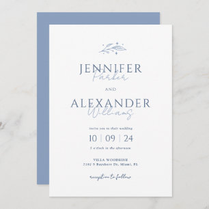 Invitación a Boho Dusty Blue Wedding