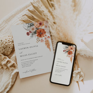 Invitación a Boho Floral Fall Wedding