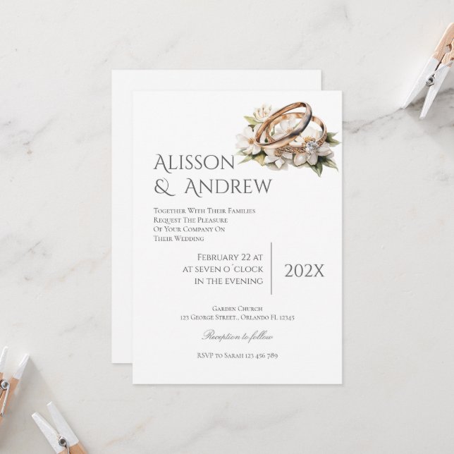 Invitación a Boho Floral Wedding (Anverso/Reverso In Situ)