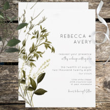 Invitación a Boho Greenery Modern Floral Wedding