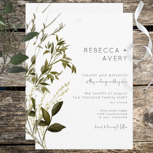 Invitación a Boho Greenery Modern Floral Wedding
