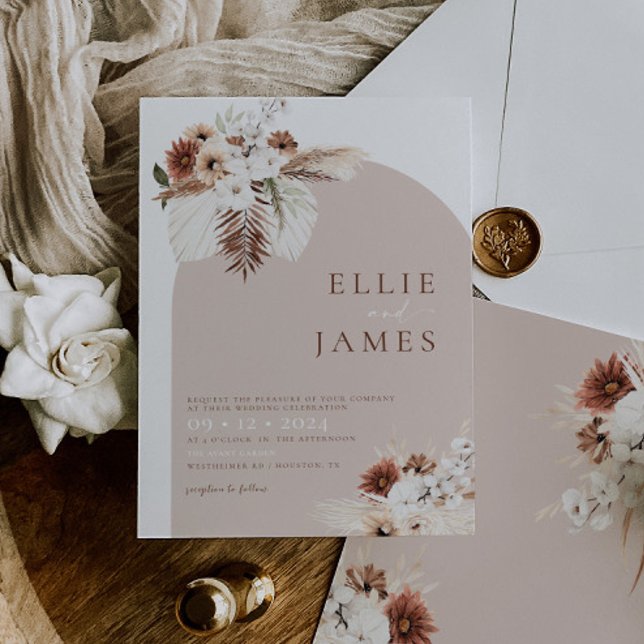 Invitación a Boho Modern Arch Wedding (Subido por el creador)