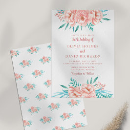 Invitación a Boho Peach y Tosca Floral Wedding