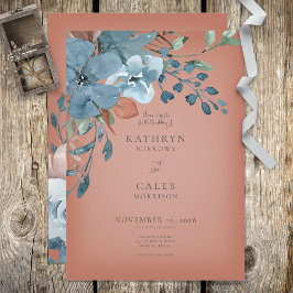 Invitación a Boho Rust & Blue Floral Wedding