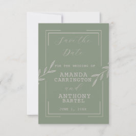 Invitación a Boho Sage Green Foilage Wedding