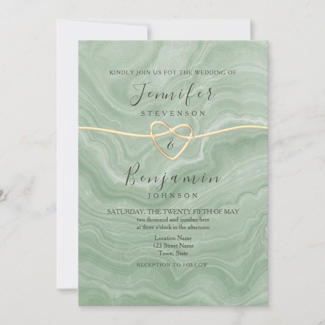 Invitación a Boho Sage Green Wedding (Anverso)